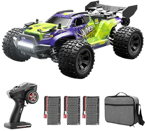 Teeggi 1/18 fjärrstyrd bil 40 km/h, RC hög hastighet terrängdrift racerbil, 2,4G kolborste motor 4WD terrängrace buggy, 3 batterier