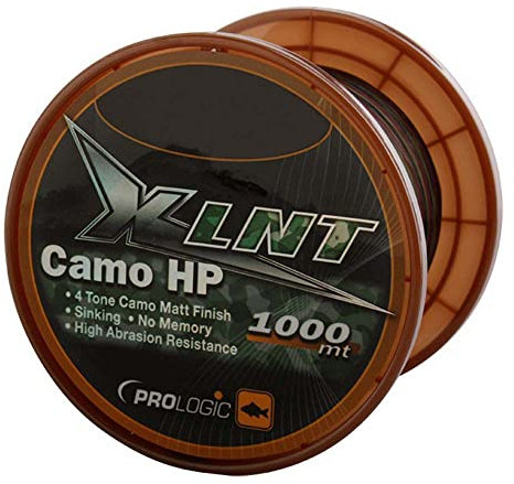 Prologic XLNT HP Camo 1000m - Karpfenschnur zum Karpfenangeln, Schnur zum Angeln auf Karpfen, Monofilschnur, Monoschnur, Durchmesser/Tragkraft:0.35mm / 18lbs / 8.1kg Tragkraft