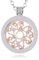 Morella Damen Halskette 70 cm Edelstahl mit Amulett und Coin 33 mm kosmische Sonne Rosegold in Schmuckbeutel
