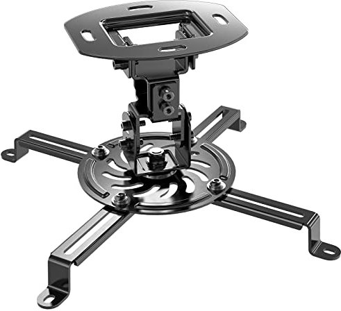 WALI Projector Ceiling Mount, Universal Low Profile Projector Mount with Retractable Arms and Multiple Adjustment Function, Mounting Holes from 2 to 12.5” (PM-002-B), Black