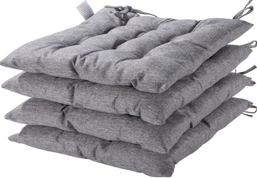 HAMO Seat Pad Cushions for Dining Chairs Set of 4, 40x40 cm, 16x16 inches (Grey9)