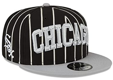 New Era 9Fifty White Sox Stripes KepsEra Herrar - flat brim hatt basebollkeps MLB cap Snapback, med skärm Vinter höst-vinter - One Size svart