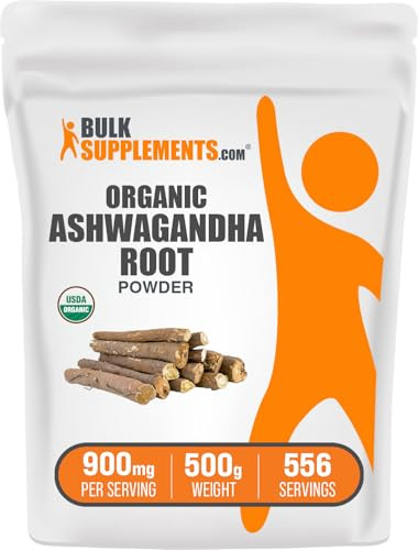 BULKSUPPLEMENTS.COM Organic Ashwagandha Powder | 2g per Serving, 500g