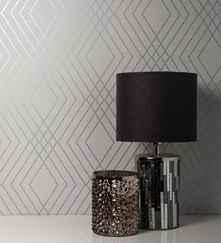 GAULAN 500680904 Papier peint lessivable géométrique moderne avec lignes métallisées pour mur salon chambre salle à mange tête de lit - Échantillon DIN A4