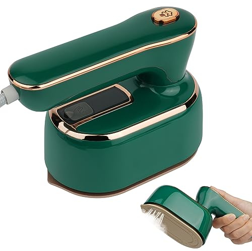 AUAUY Dampfbügeleisen Mini, 1000 W Faltbares Tragbares Reisebügeleisen, Handbügelmaschine mit 100 ml Wassertank, Trocken und Nassbügeln Dampf Kleines Bügeleisen Dampf für Zuhause und Unterwegs (Grün)