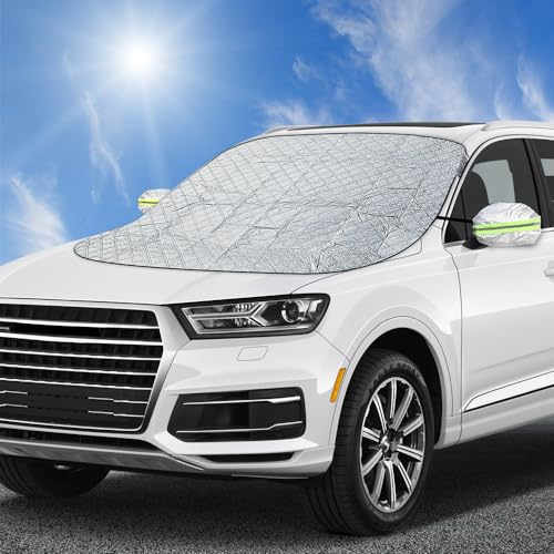 Casenly Parasole Auto Parabrezza, Parabrezza Magnetico per Auto con 8 Magneti, Parasole per Auto Protettore Contro i Raggi UV, Pieghevole, Magnetic, Adatto la Maggior Parte dei Veicoli 185 ×120 cm