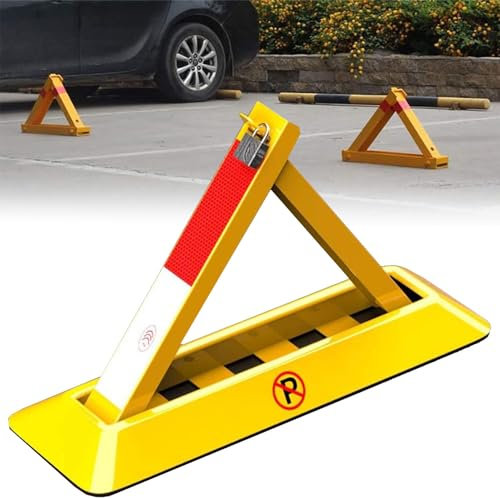 XDLYWUZIQ Poste De Estacionamiento Triangular, Cerradura De Espacio De Estacionamiento Extraíble, Barrera De Estacionamiento Plegable, Bloqueador De Estacionamiento Manual,48CM