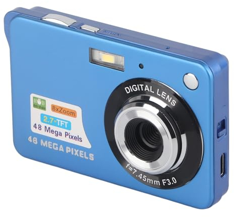 Appareil Photo Numérique 4K, écran LCD 48 MP 2,7 Pouces, Zoom 8X, Anti-secousse, Appareil Photo de Vlogging et de Photographie, Taille Compacte, pour Les Amateurs de Poche, de