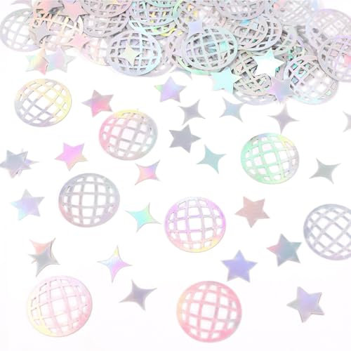 ALEGRE® 100 Stück Glitzer Discokugel Deko Konfetti, Disco Kugel Deko Konfetti Groß, 80er 90er Party Tischdeko, Disco Party Dekorationen, Glitzer Confetti für 70er 80er Jahre Retro Party Deko