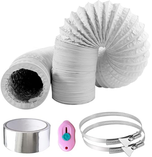 URHRHU PVC Alurohr Flex-Schlauch 4,5 Meters Abluftschlauch Alurohr ø100mm Durchmesser Alurohr Lüftungsschlauch für Klimaanlage Abzugshaube Trockner Belüftungssystem