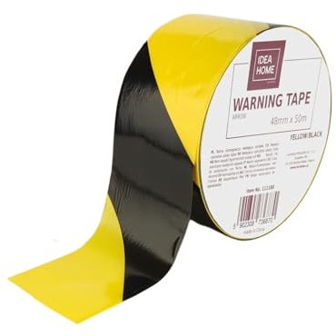 IDEA HOME Absperrband Hergestellt aus Niederdruck - Polyethylen LDPE Maße: 50 m Länge x 48 mm Breite Signalband zur Abgrenzung von Sicherheitsbereichen Farbe: Gelb und Schwarz