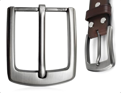 Emezddo Fibbia per cintura, classica fibbia per cintura da uomo in lega di zinco, fibbia di ricambio quadrata in metallo a punta singola, per cintura in pelle da uomo di ricambio da donna (4 cm)