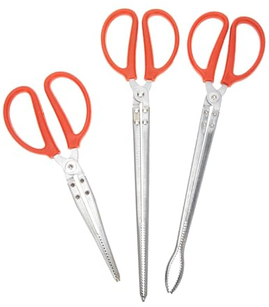 TOMETURE Pinze per Aragosta in Acciaio Inox 3 Pezzi Impugnatura Antiscivolo, Morsetti Multifunzionali per Granchi e Anguille, Utensile Leggero per Pesca e Raccolta Rifiuti in Cucina
