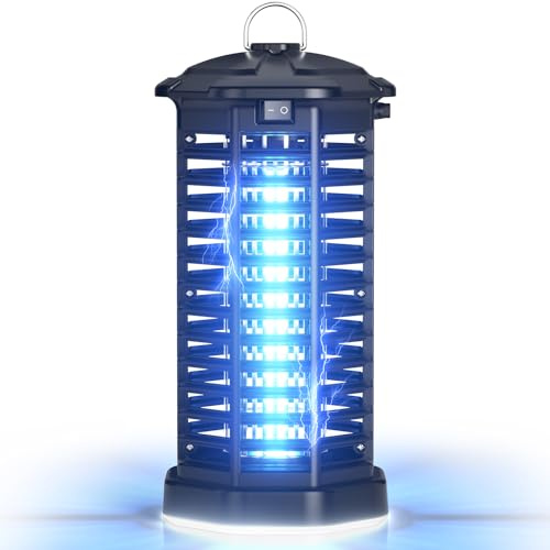 YISSVIC Lampe Anti Moustique 4200V Appareil Anti Mouche 15W Tueur Mouche Electrique IPX4 avec Éclairage LED Lutte Contre Moustiques Mouches et Autres Insectes Volants pour Interieur et Extérieur