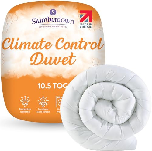 Slumberdown Climate Control King Size Duvet 10.5 Tog - Climate-Adaptive All-Year Round King Quilt for Summer, Autumn & Winter | UK Made, Non-Allergenic, Washable (225 x 220cm)