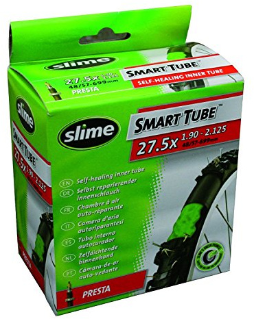Slime 2 x Bike Inner Tubes 27.5 x 1.90-2.125 650B Mountain Bikes Schrader Valves Filled To Instantly Seal And Repair Punctures