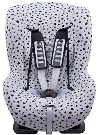 JYOKO KIDS Bezug für Auto-Kindersitz ohne Kopfteil, Hergestellt aus extra weicher Baumwolle (BLACK STAR)