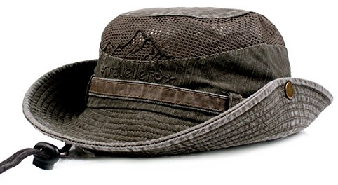 KeepSa Gorro Pescador Hombre Verano de Algodón – Transpirable con Malla y Protección Solar, Sombrero Safari para Playa y Senderismo