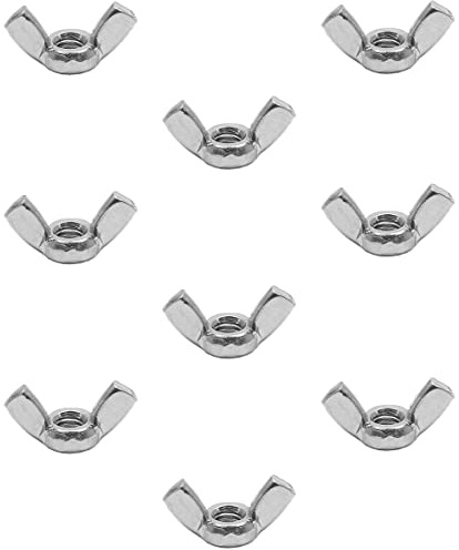 Murtenze 20 Pcs M4 Stainless Steel Wing Nuts, Fasteners Parts Hurrican Screws Hand Twist Tighten Ear Butterfly Nut Sliver Tone