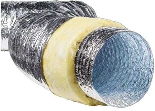 Tuyau flexible en aluminium isolé laine de verre classe 0 VMC 10 mètres DN 80