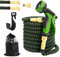 Expandable Garden Hose, Flexible Water Hose Pipe, Expanding Water Hose with 10 Patterns Spray Nozzle, Solid Brass Fittings, No-Kink, 100ft/30m