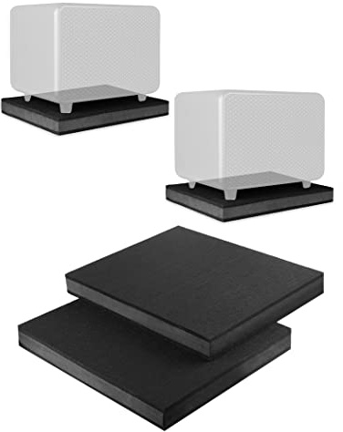 2-Pack for 8''- 10'' Studio Monitor Noise Isolation Pads Subwoofer Platform Speaker Riser 3-Layer Acoustic Stand Foam Stereo Vibration Isolation Stabilizer Base (15.5'' x 13'')