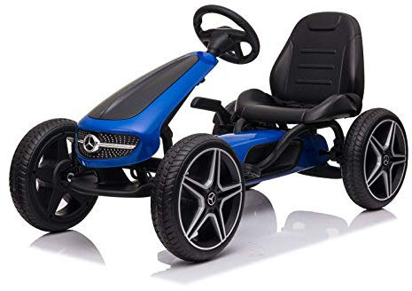 FINOOS Mercedes Go Kart - Lizenziert - Kinder Pedal Auto - Tretauto - Cart - Kettenantrieb - Eva-Reifen (Blau)