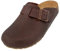 HAFLINGER Porto Eleganter Clog aus Leder mit Gummisohle und Kork Latex Fußbett Hausschuh Unisex Dunkelbraun (748), Gr. 43