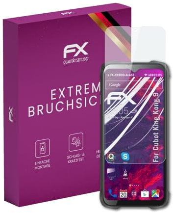 atFoliX Glasfolie kompatibel mit Cubot KingKong 9 Displayfolie, 9H Hybrid-Glass FX Schutzpanzer Folie