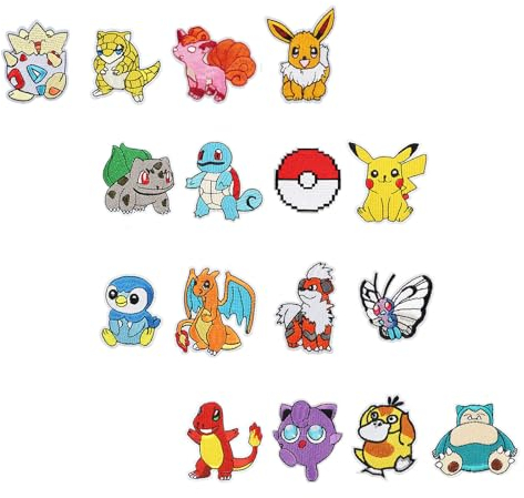 16 Stück Patches Zum Aufbügeln Cartoon Bestickte Aufnäher Flicken zum Aufbügeln für Kleidung Jacken Rucksäcke Jeans Kinder