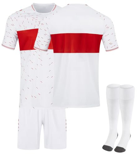 Fußball Trikot 23/24, Stuttgart Neue Hause/Auswärts Jersey traininganzug für Kinder Erwachsener, Fussball Trikot Shorts Socken Jungen Herren