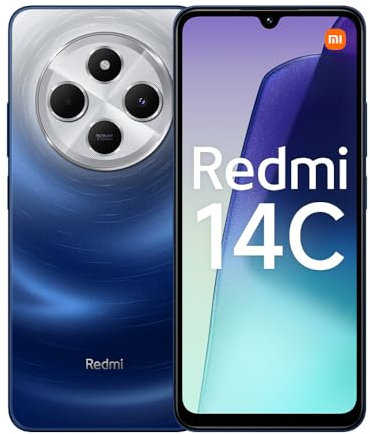 XIAOMI Redmi 14C 4G Blue Smartphone 8 GB +256GB, 2.0GHz,6.88 display, stylish design, 50MP AI dual camera, Massive 5160mAH battery,18W fast charging (UK Version + 2 Years Warranty+no in-box charger)