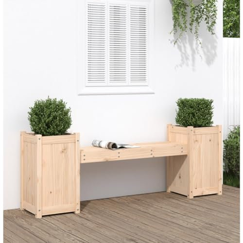 LXYZWRW Panca per esterni e esterni, panchine da esterno, panca per fioriere, 180 x 36 x 63 cm, in legno massello di pino