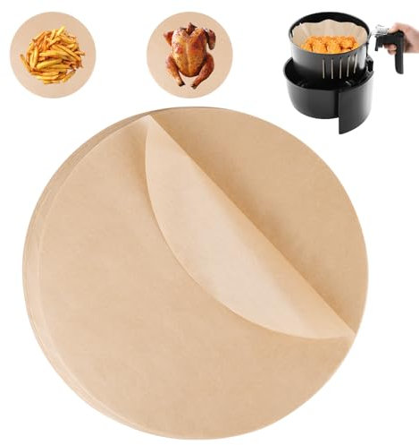 XCRPRT 200 pezzi di carta da forno Ø 30 cm per friggitrice ad aria calda, carta da forno ad aria calda, rotonda, resistente al calore, antiaderente, per pizza, forno, friggitrice, padella, barbecue