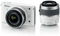 Nikon 1 J1 Compact System Camera - White (10-30mm and 30-110mm Twin Kit, 10MP) 3 inch LCD Screen (Renewed)