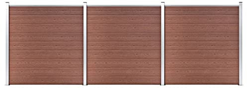 Fasba Gartenzaun WPC Sichtschutzzaun Lamellenzaun Windschutz Sichtschutz Zaun Steckzaun Systemzaun Garten 526x186cm Braun Aluminiumstange