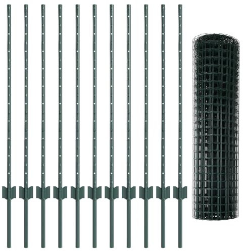 vidaXL Valla con Poste Verde 1 x 25 m Acero, Cerca ajustable para exteriores, divisores resistentes, privacidad moderna en tu jardín