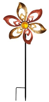 Baoblaze Molino de Viento de Metal portátil, Escultura de Viento para Exteriores, Estilo Pastoral, Decorativo, para jardín, terraza, balcón y Patio.