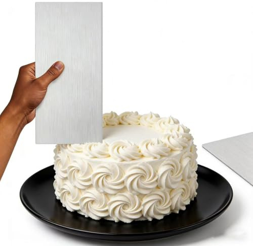 Espátula para tartas plateada de acero inoxidable, espátula para crema de mantequilla, herramienta profesional para tartas para alisar, decorar al hornear, espátula de acero inoxidable para tartas