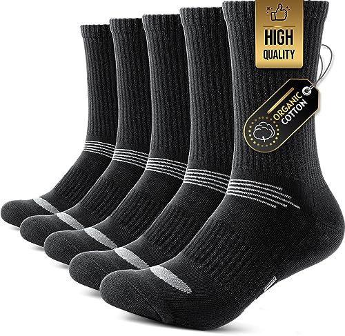 PULIOU Mens Socks Thermal Warm Winter,Cotton Wicking Cushion,Hiking Trekking Walking,Multipack socks,5 Pairs