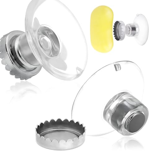 YIPFEN 2 PCS Jabonera Magnética con Ventosa – Fijación Fuerte, Jabonera de Acero Inoxidable para Ducha sin Taladro, para Baño y Cocina