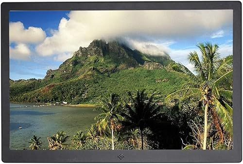 Multifunktionell digital fotoram videoinspelare elektronisk fotoalbumram reklammaskin 15 tum(Black)