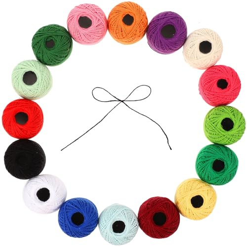 Gogogmee 16 Rouleaux De Fil À Broder 45M Coton Multicolore Kit Pour Loisirs Créatifs Bricolage Couture Point De Croix Décoration Intérieure