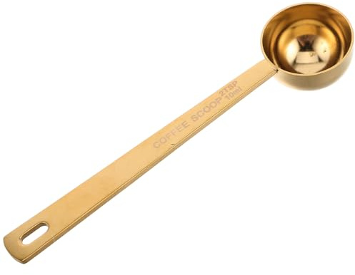 FELTECHELECTR Cucchiaio Dosatore per Caffè e Polvere di Latte in Acciaio Inox 304, Manico lungo Tacche Graduate 10 Ml, Cucchiaio per Polvere di Frutta e Latte, Misurino per Cucina Contemporanea