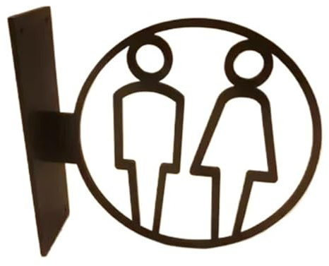 Cartel Wc Señalización de baño lateral Señalización de baño for hombres y mujeres Recordatorio de baño Señalización pública(Type 2)