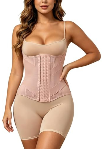 Generisch Shapewear - Corsetto modellante da donna, sotto il seno, cintura dimagrante, elasticizzata, sotto il seno, modellante, corsetto regolabile, O rosa., S