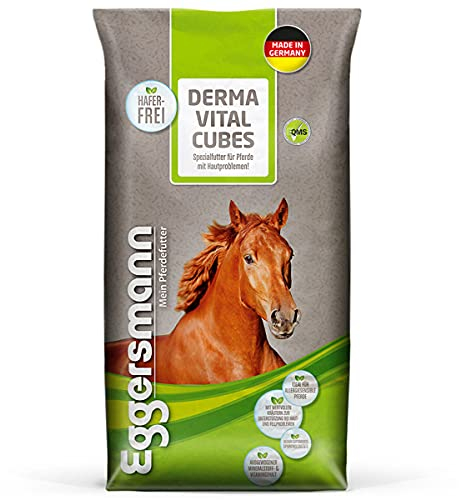 Eggersmann Mein Pferdefutter Derma Vital Cubes 25 kg – Ergänzungsfutter für Pferde – Zusatzfutter ideal bei Haut- & Fellproblemen – Mit Zinkchelat, Selen, B-Vitaminen & essentiellen Aminosäuren