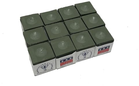 Silver Cup – Tizas de billar (caja de 12), Verde oliva