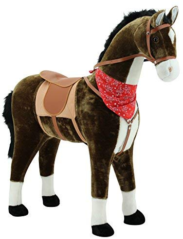 Sweety Toys 5048 Reitpferd, das riesige Pferd zum Reiten, Reittier Stehpferd , Mädchentraum, Spielpferd, Farbe chocolate braun, Größe ca. 105 cm