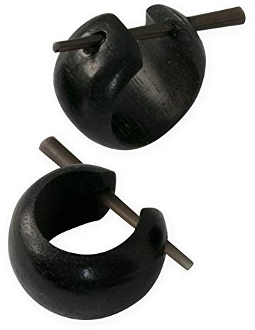 Fly Style Damen Ohrringe Creolen aus Holz- Kleine Holz Kreolen - Natur Damen Schmuck, Modelle:Modell D